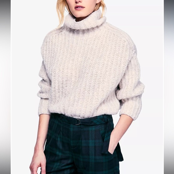 Free People Fluffy Fox Woven Pullover Turtleneck Sweater - Picture 10 of 10